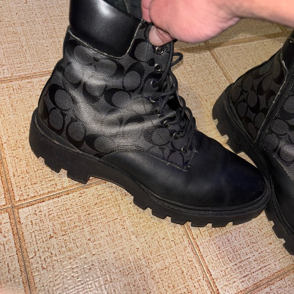 Authentic COACH military combat boot. Size 11.5. Laces and side zipper. - Picture 1 of 10